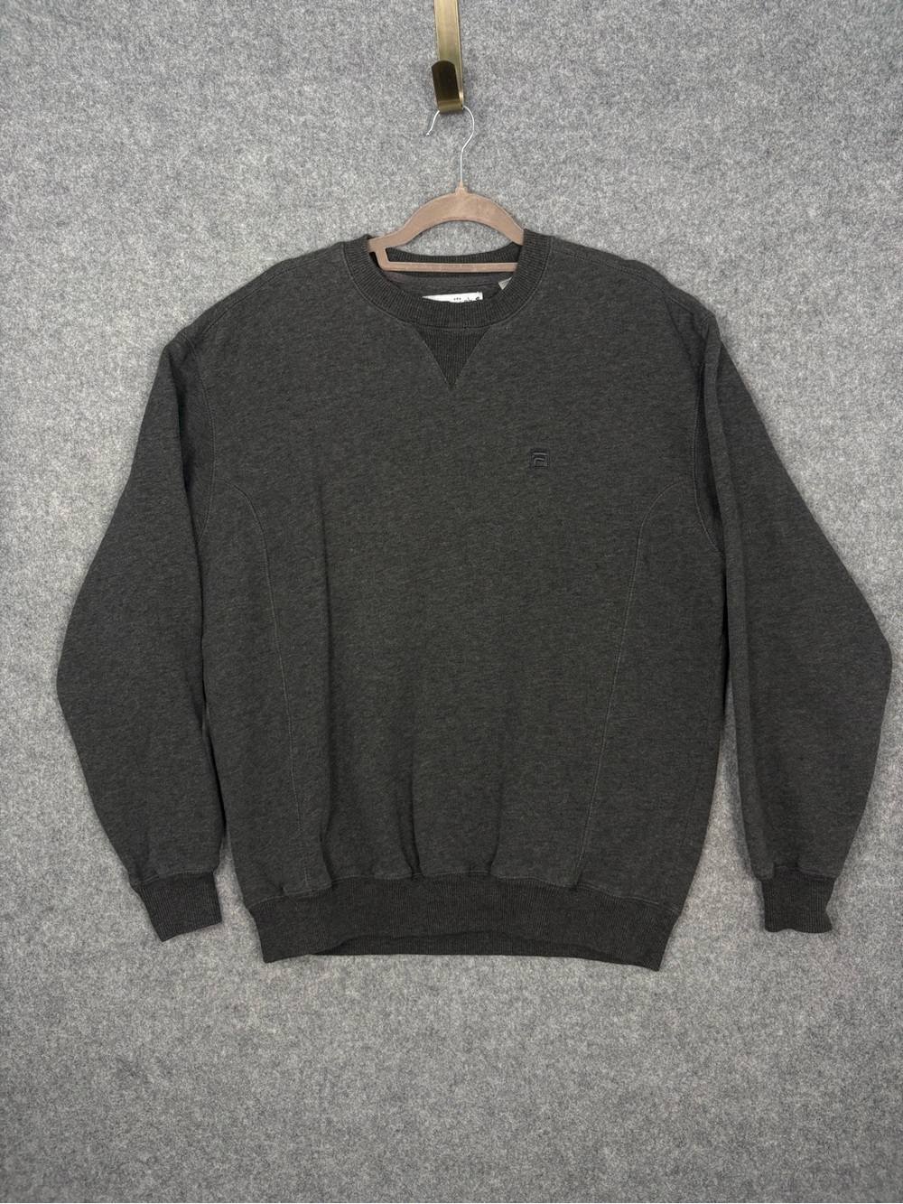 FILA Charcoal Gray Tonal Logo Crewneck Sweatshirt Large
